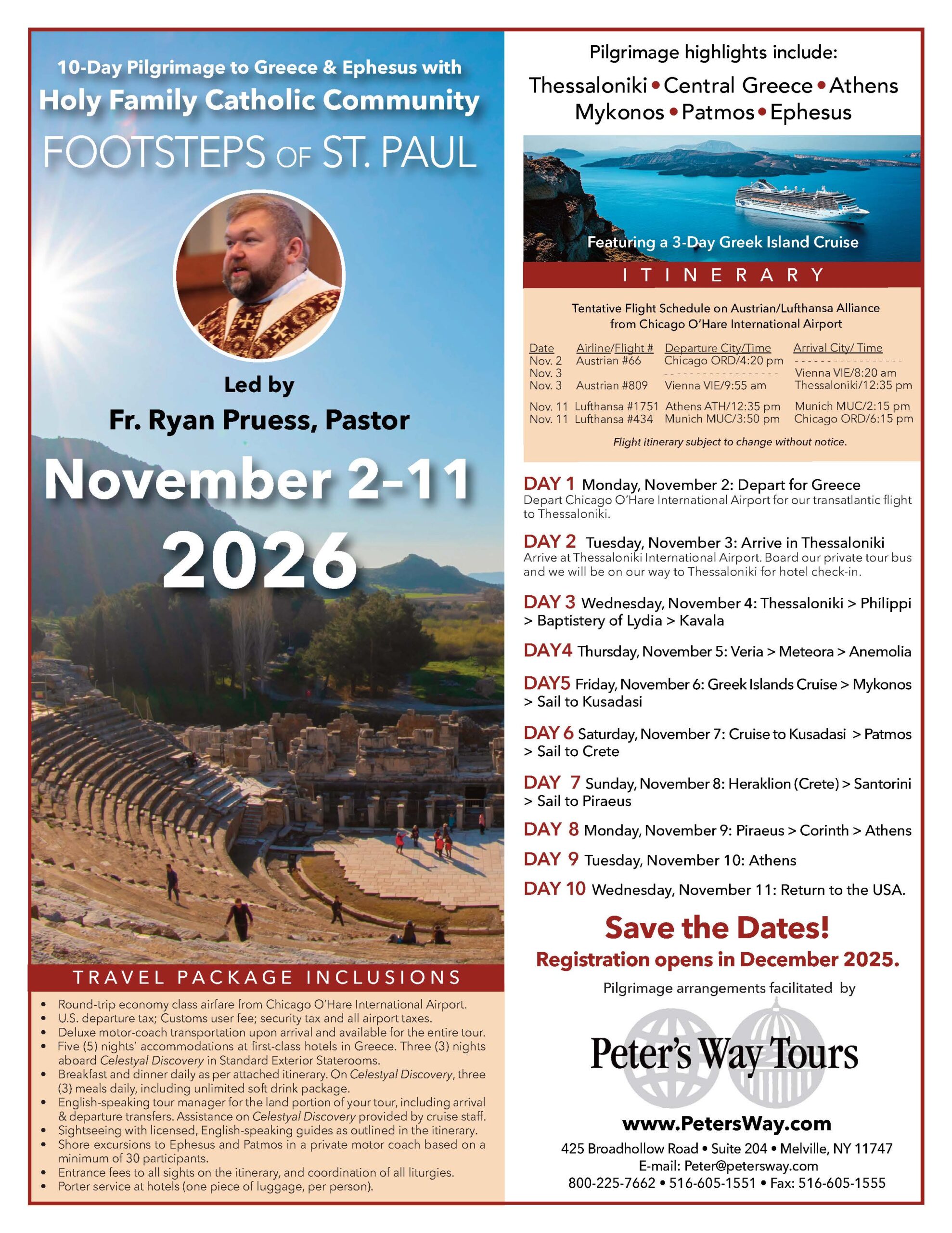 Holy Family Catholic Community - Greece 2026 Save the Date